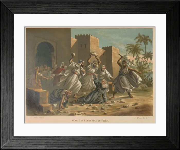 Framed Print : Death of Ramon Llull. From: La ciencia y sus hombres, 1879 Framed Print : Death of Ramon Llull. From: La ciencia y sus hombres, 1879