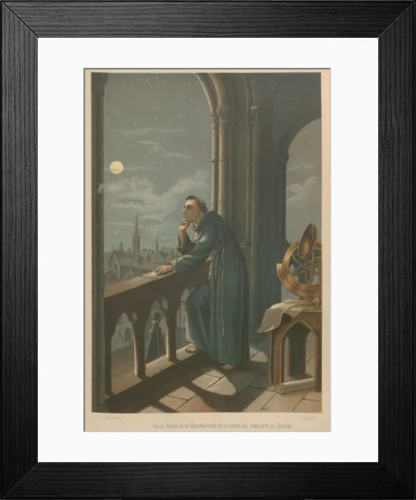 Framed Print : Roger Bacon. From: La ciencia y sus hombres, 1879. Creator: Planella y Rodriguez Framed Print : Roger Bacon. From: La ciencia y sus hombres, 1879. Creator: Planella y Rodriguez