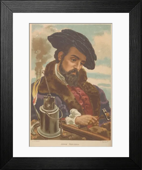 Framed Print : Georgius Agricola. From: La ciencia y sus hombres, 1879 Framed Print : Georgius Agricola. From: La ciencia y sus hombres, 1879