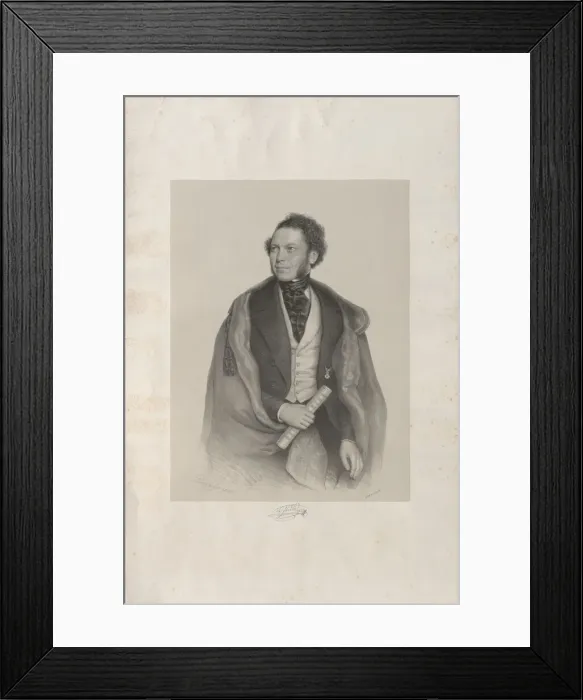 Framed Print : Portrait of the composer and conductor Gottfried von Preyer (1807-1901), 1845 Framed Print : Portrait of the composer and conductor Gottfried von Preyer (1807-1901), 1845