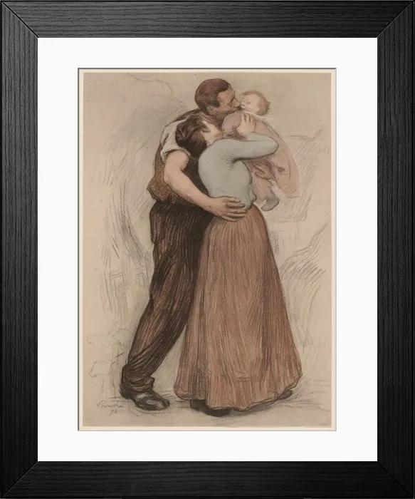 Framed Print : Le Baiser (The Kiss), 1898. Creator: Prouve, Victor (1858-1943) Framed Print : Le Baiser (The Kiss), 1898. Creator: Prouve, Victor (1858-1943)