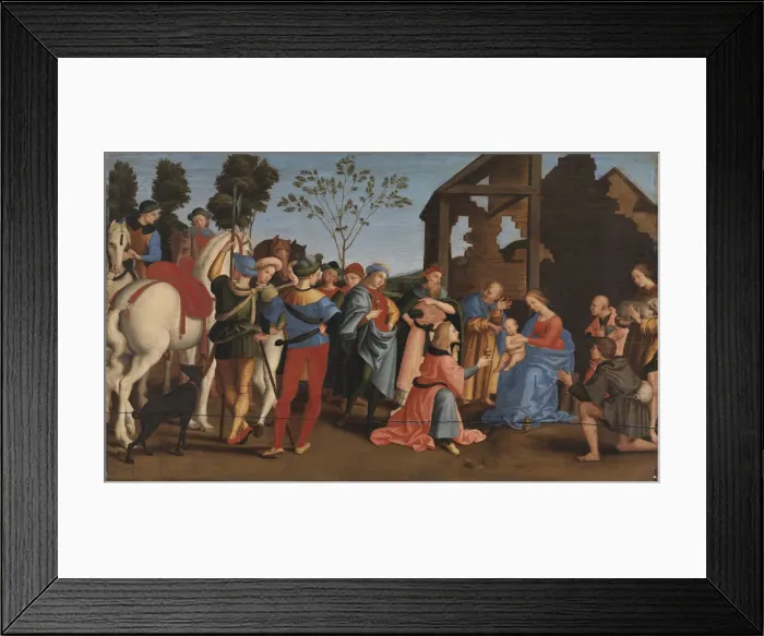 Framed Print : The Adoration of the Kings. Creator: Raphael (Raffaello Sanzio da Urbino) (1483-1520) Framed Print : The Adoration of the Kings. Creator: Raphael (Raffaello Sanzio da Urbino) (1483-1520)