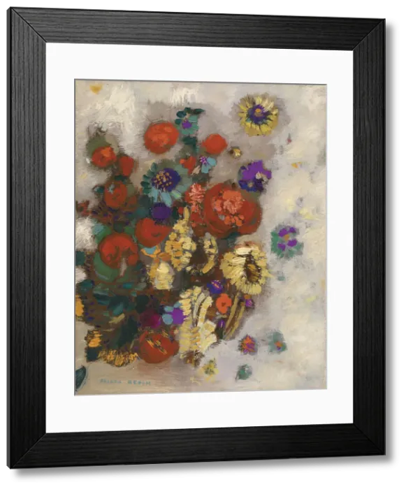 Framed Print : Bunch of Flowers. Creator: Redon, Odilon (1840-1916) Framed Print : Bunch of Flowers. Creator: Redon, Odilon (1840-1916)