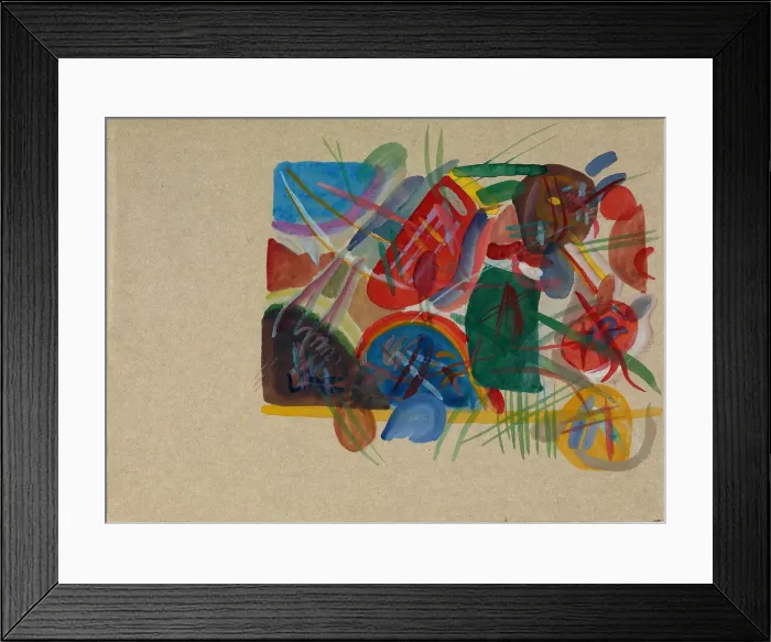 Framed Print : Watercolor With forest and rainbow, 1913. Creator: Kandinsky Framed Print : Watercolor With forest and rainbow, 1913. Creator: Kandinsky