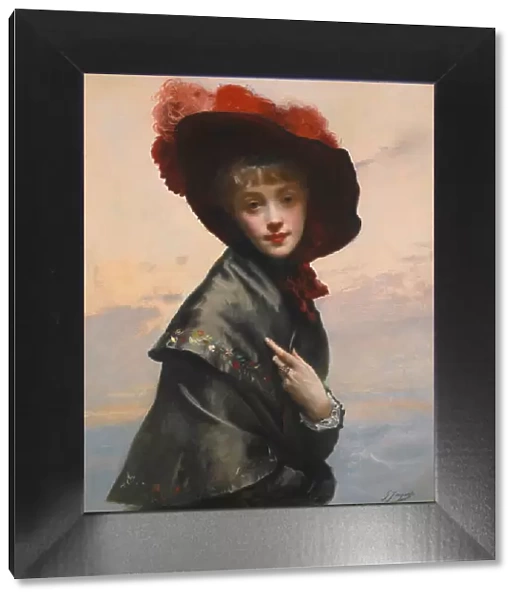 Dame au chapeau. Creator: Jacquet, Gustave Jean (1846-1909)