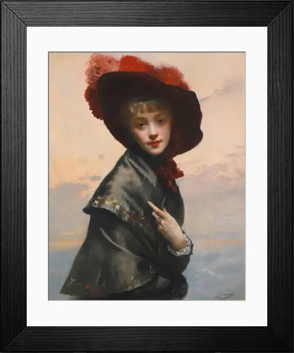 Framed Print : Dame au chapeau. Creator: Jacquet, Gustave Jean (1846-1909) Framed Print : Dame au chapeau. Creator: Jacquet, Gustave Jean (1846-1909)
