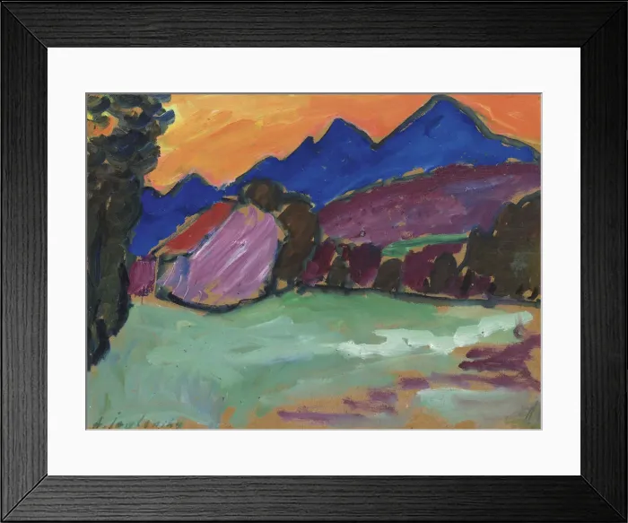Framed Print : Red Evening - Blue Mountains, c. 1910. Creator: Javlensky, Alexei, von (1864-1941) Framed Print : Red Evening - Blue Mountains, c. 1910. Creator: Javlensky, Alexei, von (1864-1941)