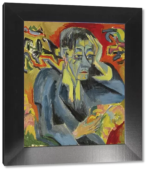 Portrait of the poet Leonhard Frank, 1917. Creator: Kirchner, Ernst Ludwig (1880-1938)