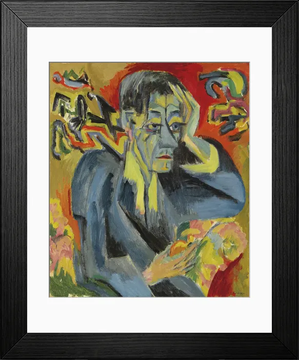 Framed Print : Portrait of the poet Leonhard Frank, 1917. Creator: Kirchner, Ernst Ludwig (1880-1938) Framed Print : Portrait of the poet Leonhard Frank, 1917. Creator: Kirchner, Ernst Ludwig (1880-1938)