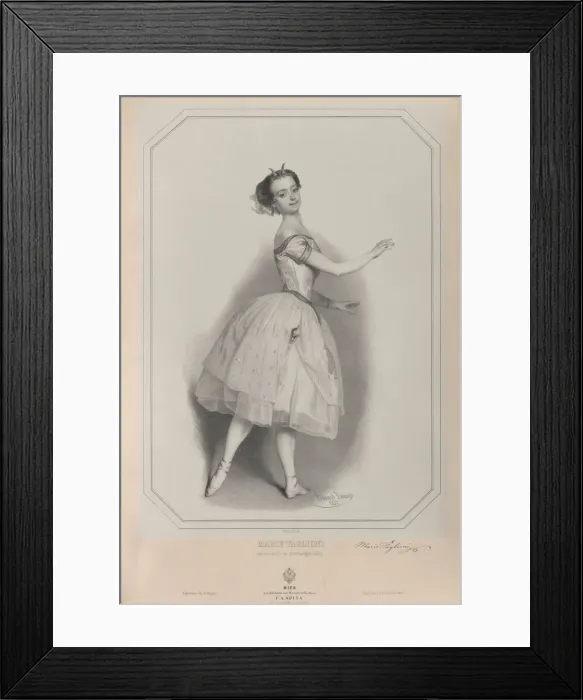 Framed Print : Portrait of the ballerina Marie Taglioni (1804-1884) as Satanella, 1853 Framed Print : Portrait of the ballerina Marie Taglioni (1804-1884) as Satanella, 1853