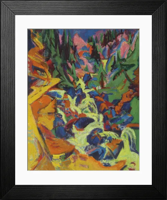 Framed Print : The waterfall, 1919. Creator: Kirchner, Ernst Ludwig (1880-1938) Framed Print : The waterfall, 1919. Creator: Kirchner, Ernst Ludwig (1880-1938)