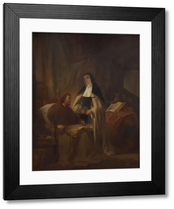 Framed Print : Hans Memling in the Sint-Janshospitaal in Bruges, 1841. Creator: Keyser Framed Print : Hans Memling in the Sint-Janshospitaal in Bruges, 1841. Creator: Keyser