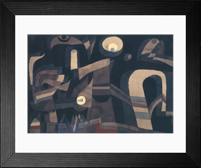 Framed Print : At night (Green-Indian red, gloomy), 1921. Creator: Klee, Paul (1879-1940) Framed Print : At night (Green-Indian red, gloomy), 1921. Creator: Klee, Paul (1879-1940)