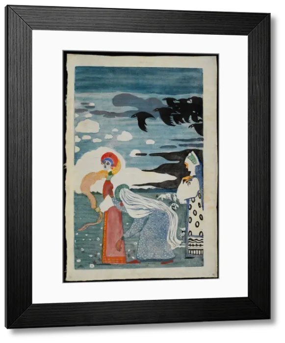 Framed Print : The Ravens, 1907. Creator: Kandinsky, Wassily Vasilyevich (1866-1944) Framed Print : The Ravens, 1907. Creator: Kandinsky, Wassily Vasilyevich (1866-1944)