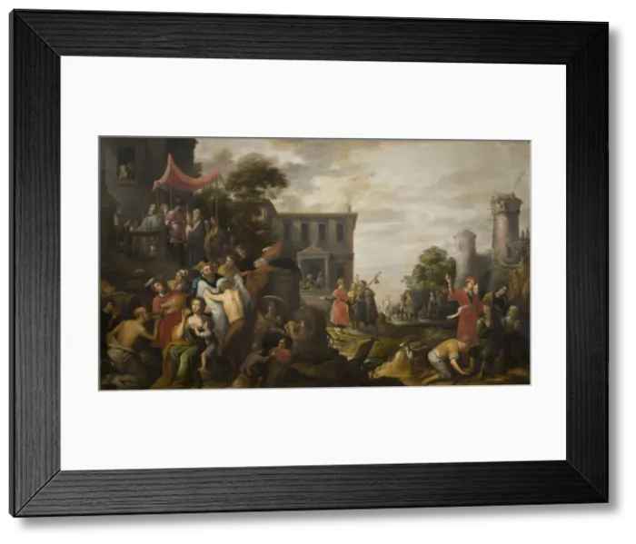 Framed Print : The Seven Works of Mercy, 1637. Creator: Teniers, David, the Elder (1582-1649) Framed Print : The Seven Works of Mercy, 1637. Creator: Teniers, David, the Elder (1582-1649)