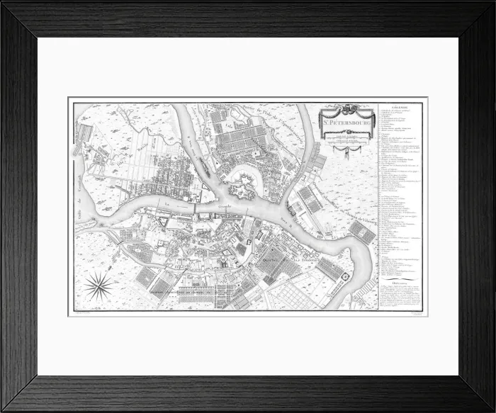 Framed Print : Map of Saint Petersburg, 1783. Creator: Tardieu, Pierre Francois (1752-1798) Framed Print : Map of Saint Petersburg, 1783. Creator: Tardieu, Pierre Francois (1752-1798)