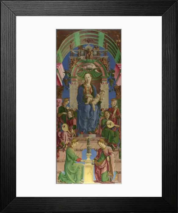 Framed Print : The Virgin and Child enthroned, 1470s. Creator: Tura, Cosimo (before 1431-1495) Framed Print : The Virgin and Child enthroned, 1470s. Creator: Tura, Cosimo (before 1431-1495)