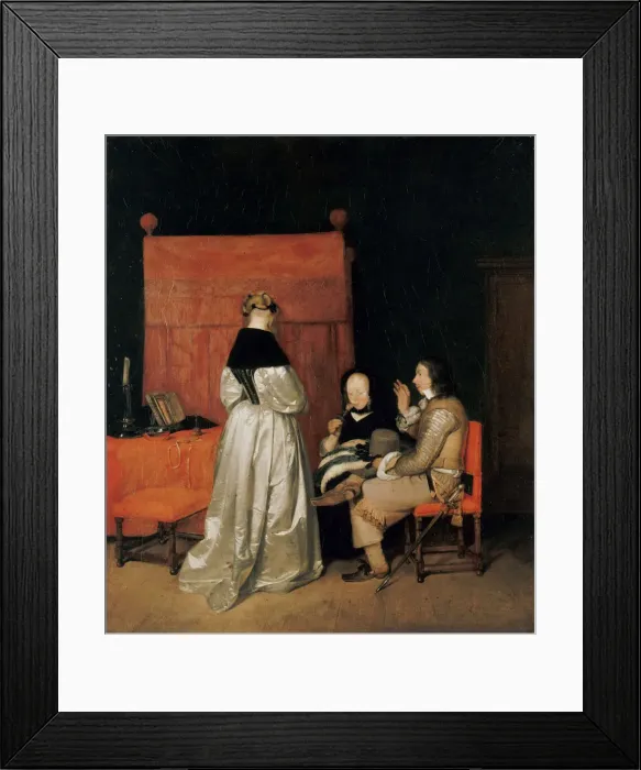 Framed Print : The Gallant Conversation (The Paternal Admonition), ca 1654 Framed Print : The Gallant Conversation (The Paternal Admonition), ca 1654