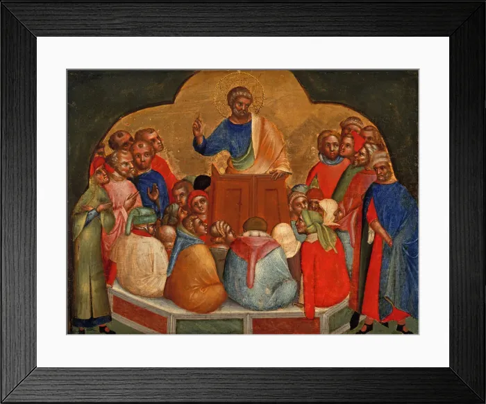 Framed Print : Apostle Peter Preaching (Predella Panel), ca 1370. Creator: Veneziano Framed Print : Apostle Peter Preaching (Predella Panel), ca 1370. Creator: Veneziano
