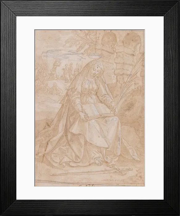 Framed Print : Saint Justine, 1584. Creator: Vos, Maerten, de (1532-1603)