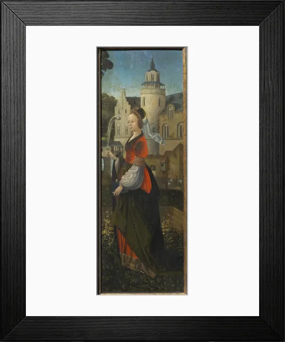 Framed Print : Saint Barbara. Holy Family with Angels and Saints Catherine and Barbara (Triptych) Framed Print : Saint Barbara. Holy Family with Angels and Saints Catherine and Barbara (Triptych)