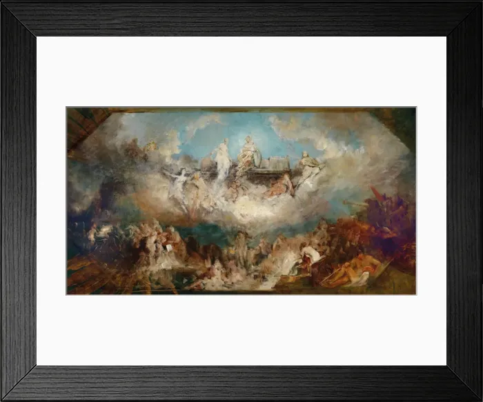 Framed Print : The sinking of the Nibelung treasure in the Rhine, ca. 1883