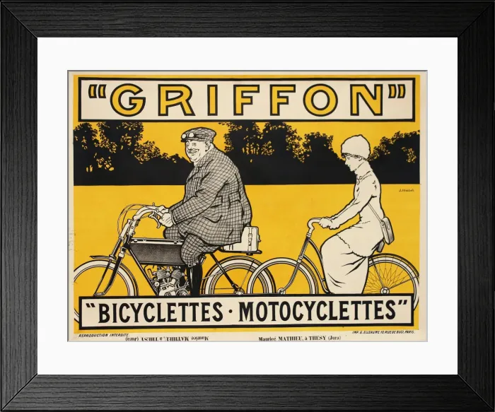 Framed Print : Griffon Bicyclettes Motocyclettes, c. 1905. Creator: Matet, Jean (1870-1936) Framed Print : Griffon Bicyclettes Motocyclettes, c. 1905. Creator: Matet, Jean (1870-1936)
