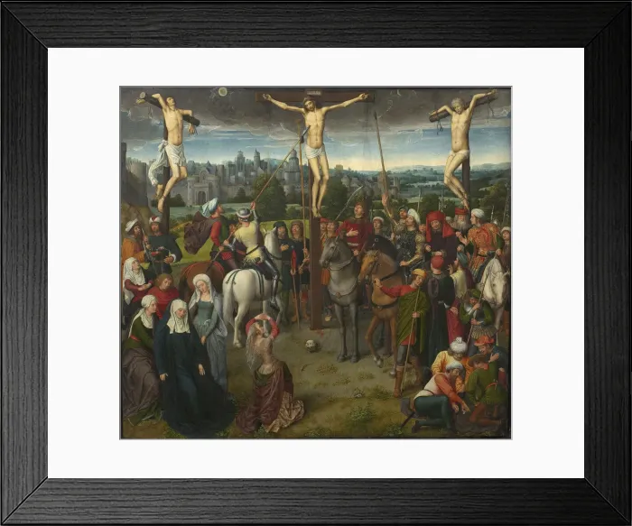 Framed Print : Calvary Triptych, central panel, 1480s. Creator: Memling, Hans, (workshop of) Framed Print : Calvary Triptych, central panel, 1480s. Creator: Memling, Hans, (workshop of)