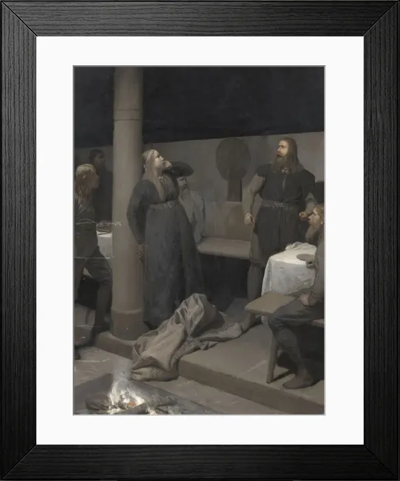 Framed Print : The Story of Burnt Njall: Gunnar and Hallgeror, c. 1895 Framed Print : The Story of Burnt Njall: Gunnar and Hallgeror, c. 1895