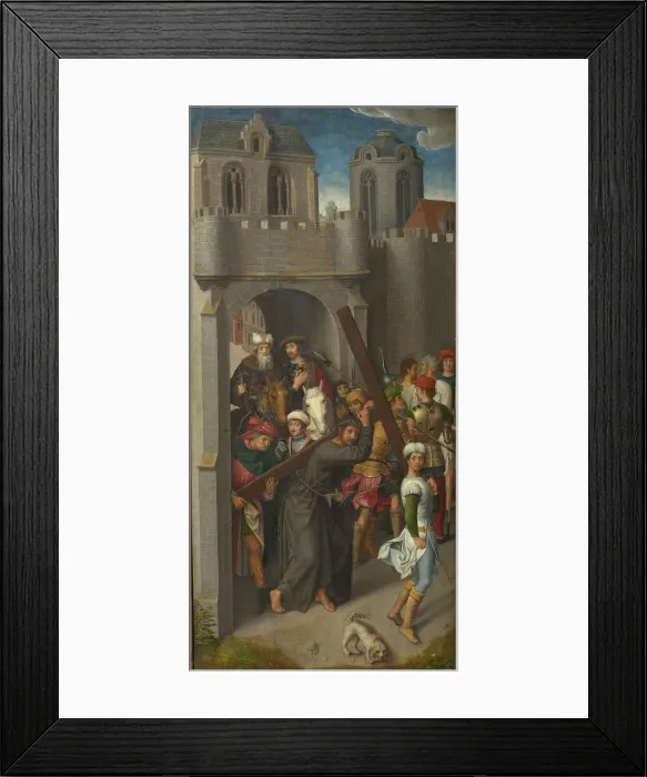Framed Print : Calvary Triptych: Christ Carrying the Cross, left wing, 1480s Framed Print : Calvary Triptych: Christ Carrying the Cross, left wing, 1480s