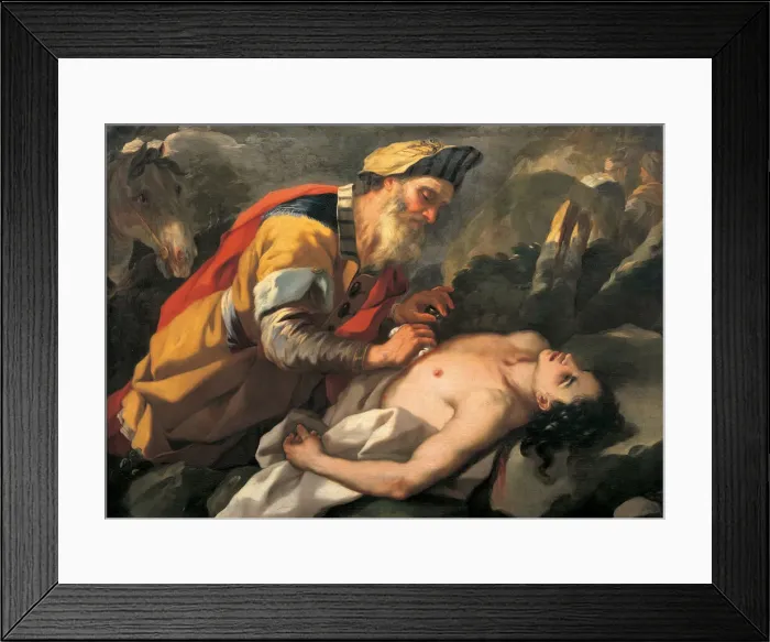 Framed Print : The Good Samaritan, ca 1705. Creator: Malinconico, Nicola (Nicolo) (1663-1726) Framed Print : The Good Samaritan, ca 1705. Creator: Malinconico, Nicola (Nicolo) (1663-1726)