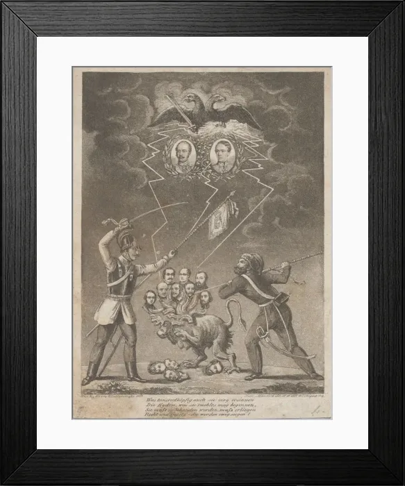 Framed Print : Allegory of the suppression of the Hungarian Revolution in 1849, 1849 Framed Print : Allegory of the suppression of the Hungarian Revolution in 1849, 1849