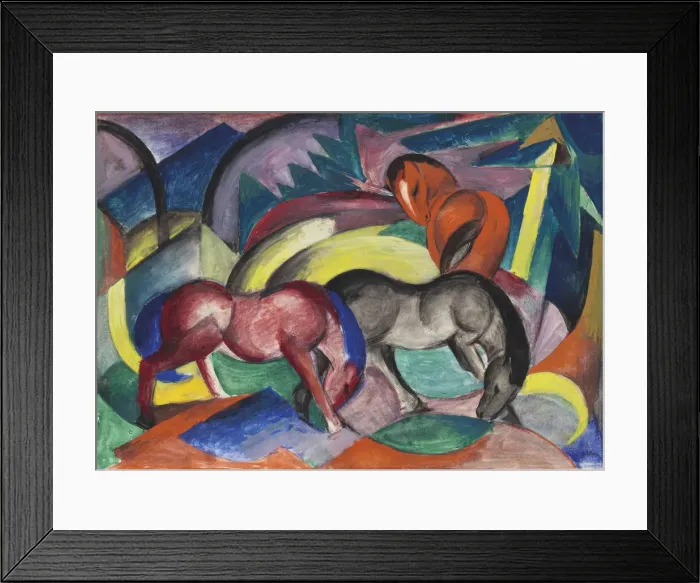 Framed Print : Three horses, 1912. Creator: Marc, Franz (1880-1916) Framed Print : Three horses, 1912. Creator: Marc, Franz (1880-1916)