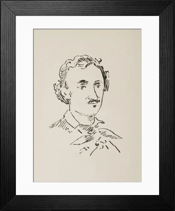 Framed Print : Portrait of Edgar Allan Poe (1809-1849), 1889. Creator: Manet, Edouard (1832-1883) Framed Print : Portrait of Edgar Allan Poe (1809-1849), 1889. Creator: Manet, Edouard (1832-1883)