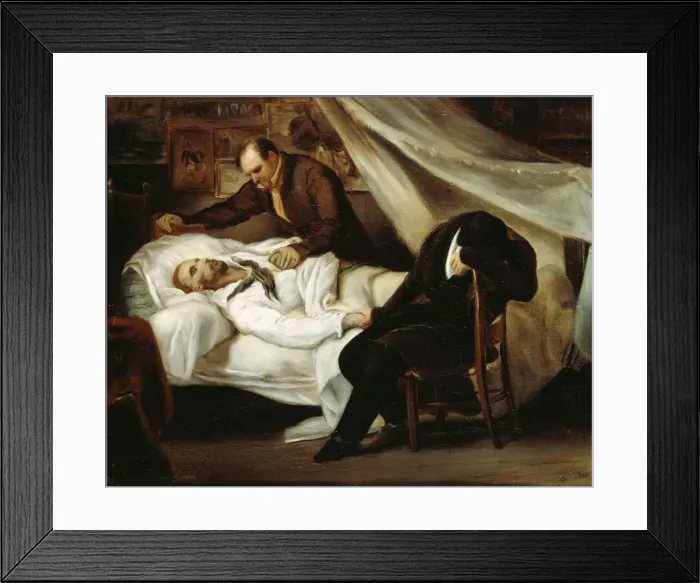 Framed Print : The death of Theodore Gericault, 1824. Creator: Scheffer, Ary (1795-1858) Framed Print : The death of Theodore Gericault, 1824. Creator: Scheffer, Ary (1795-1858)
