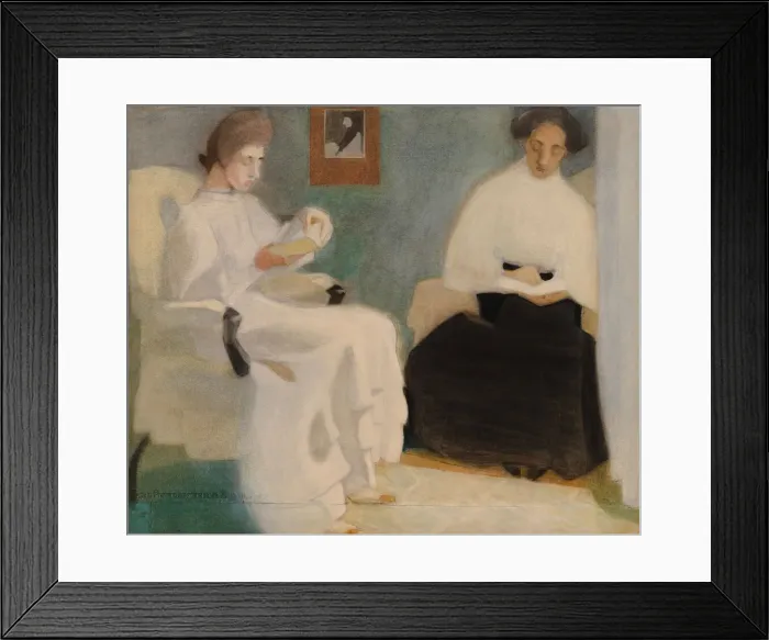 Framed Print : Girls Reading, 1907. Creator: Schjerfbeck, Helene (1862-1946) Framed Print : Girls Reading, 1907. Creator: Schjerfbeck, Helene (1862-1946)