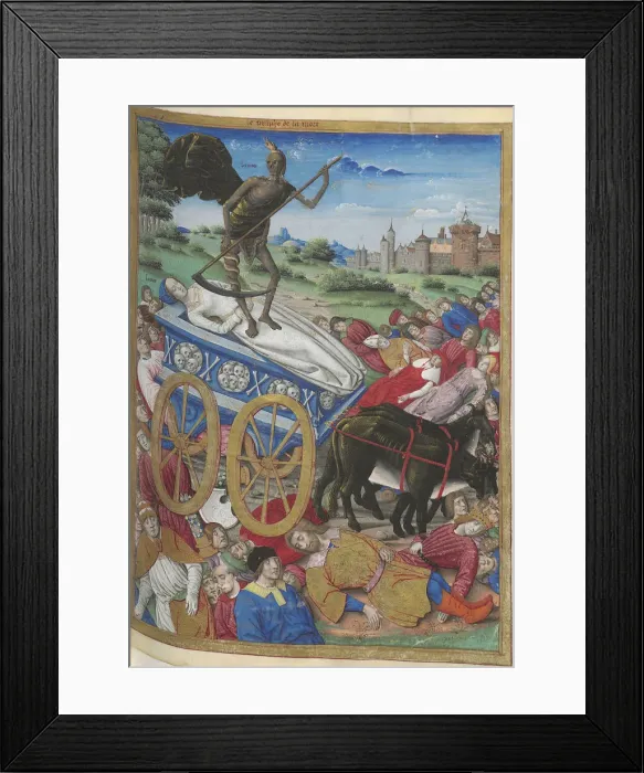 Framed Print : The triumph of Death: the death of Laura. Miniature from Petrarque, Les Triomphes Framed Print : The triumph of Death: the death of Laura. Miniature from Petrarque, Les Triomphes