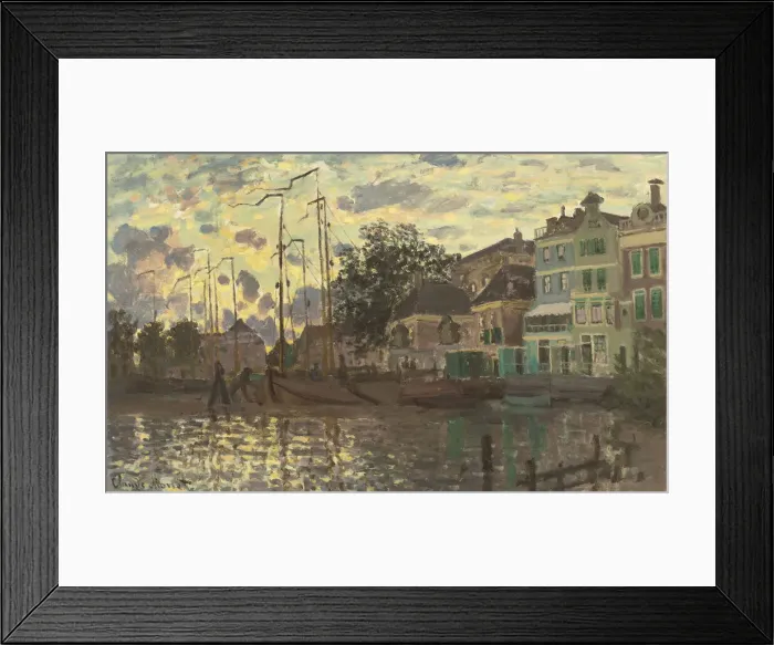 Framed Print : The Dam at Zaandam, Evening, 1871. Creator: Monet, Claude (1840-1926) Framed Print : The Dam at Zaandam, Evening, 1871. Creator: Monet, Claude (1840-1926)