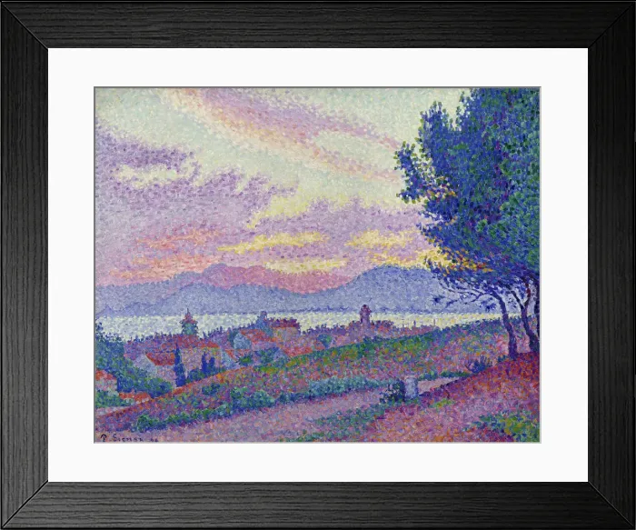 Framed Print : Vue de Saint-Tropez, coucher de soleil au bois de pins, 1896 Framed Print : Vue de Saint-Tropez, coucher de soleil au bois de pins, 1896