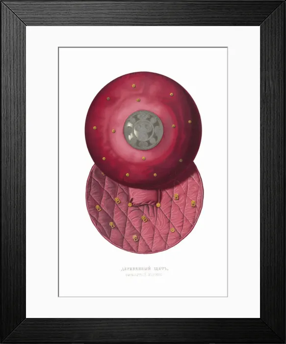 Framed Print : Wooden round shield. From the Antiquities of the Russian State, 1849-1853 Framed Print : Wooden round shield. From the Antiquities of the Russian State, 1849-1853