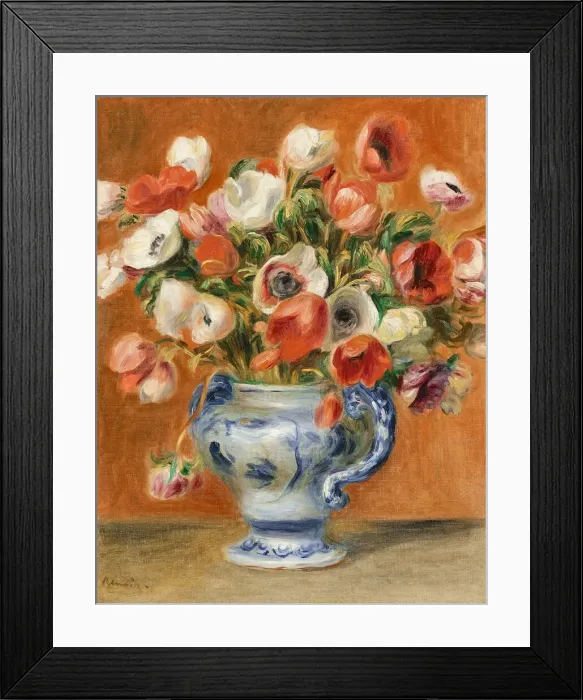 Framed Print : Vase of anemones, 1890. Creator: Renoir, Pierre Auguste (1841-1919) Framed Print : Vase of anemones, 1890. Creator: Renoir, Pierre Auguste (1841-1919)