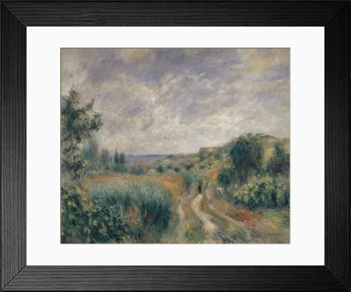 Framed Print : Landscape near Essoyes (Landscape with two Figures on the Grass), 1892 Framed Print : Landscape near Essoyes (Landscape with two Figures on the Grass), 1892