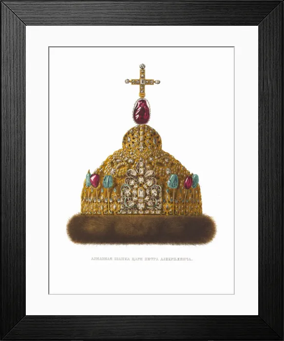 Framed Print : Diamond Cap of Tsar Peter I. From the Antiquities of the Russian State, 1849-1853 Framed Print : Diamond Cap of Tsar Peter I. From the Antiquities of the Russian State, 1849-1853
