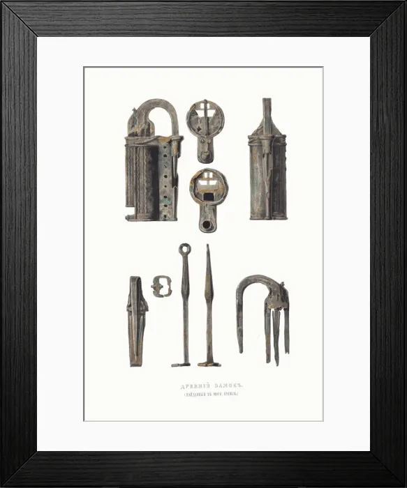 Framed Print : Old padlock. From the Antiquities of the Russian State, 1849-1853 Framed Print : Old padlock. From the Antiquities of the Russian State, 1849-1853