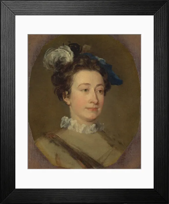 Framed Print : Girl in a Plumed Hat, ca. 1740. Creator: William Hogarth Framed Print : Girl in a Plumed Hat, ca. 1740. Creator: William Hogarth