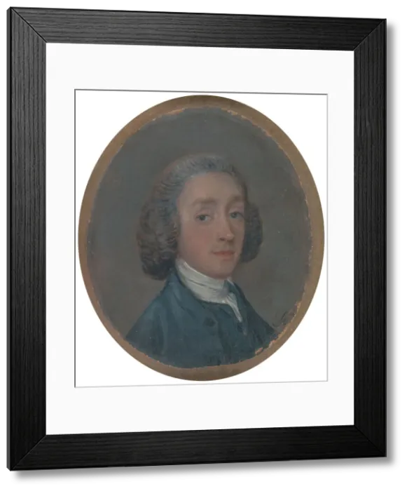 Framed Print : Portrait of a Young Man with Powdered Hair, ca. 1750. Creator: Thomas Gainsborough