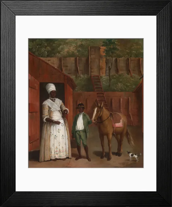 Framed Print : A Mother with her Son and a Pony, ca. 1775. Creator: Agostino Brunias Framed Print : A Mother with her Son and a Pony, ca. 1775. Creator: Agostino Brunias