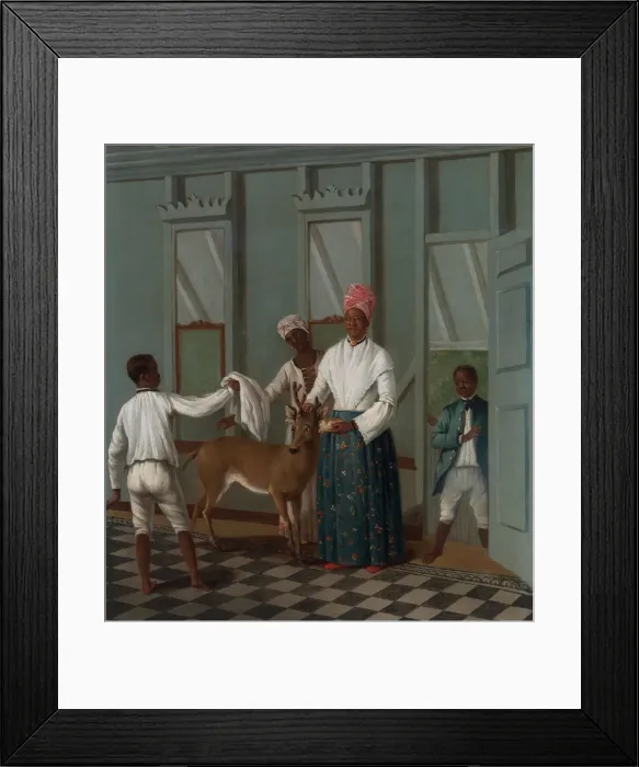 Framed Print : Servants Washing a Deer, ca. 1775. Creator: Agostino Brunias Framed Print : Servants Washing a Deer, ca. 1775. Creator: Agostino Brunias