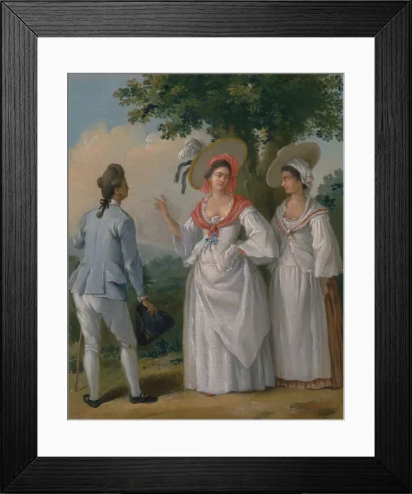 Framed Print : Free West Indian Creoles in Elegant Dress, ca. 1780. Creator: Agostino Brunias Framed Print : Free West Indian Creoles in Elegant Dress, ca. 1780. Creator: Agostino Brunias