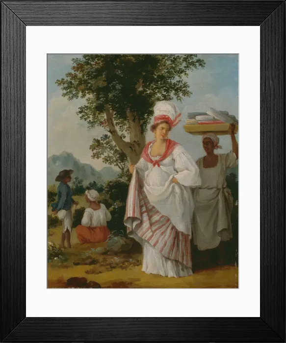 Framed Print : A West Indian Creole Woman Attended by her Black Servant, ca. 1780 Framed Print : A West Indian Creole Woman Attended by her Black Servant, ca. 1780